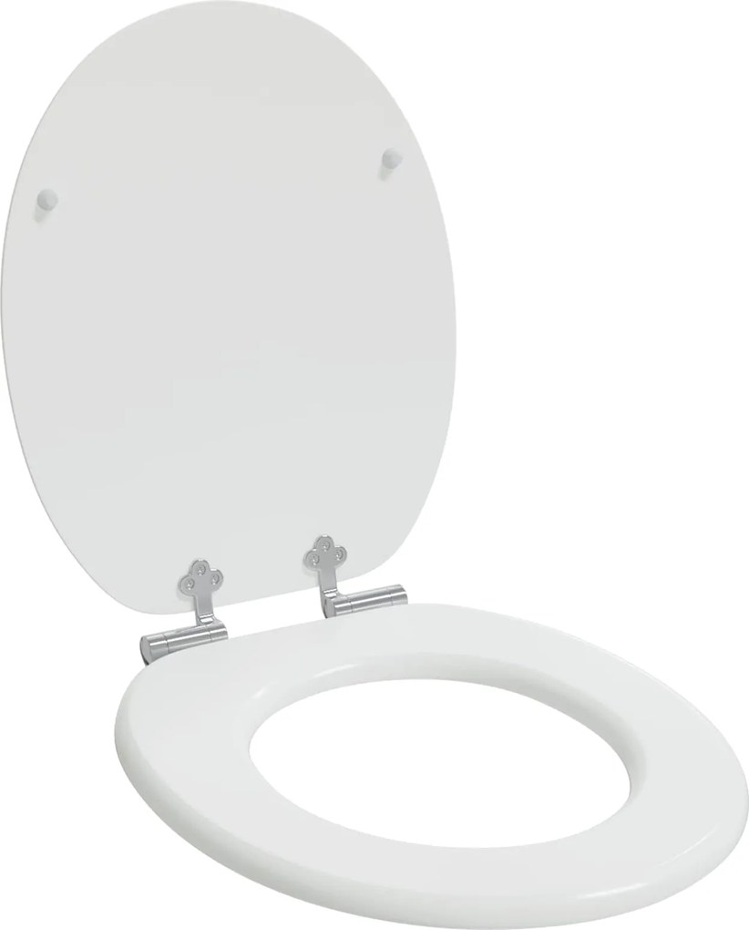 vidaXL Assento de Sanitário com Fechamento Suave Branco 44 x 38 cm