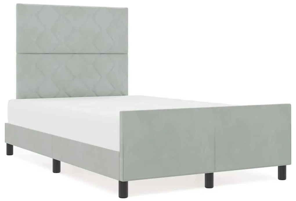 Estrutura de Cama vidaXL Cinza Claro 120x200 cm Veludo