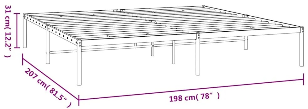 Estrutura de cama 193x203 cm metal preto