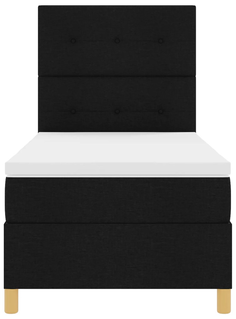 Cama Box com Colchão e LED Preto 80x200 cm Tecido