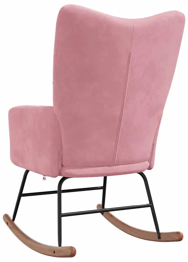 Cadeira de baloiço veludo rosa