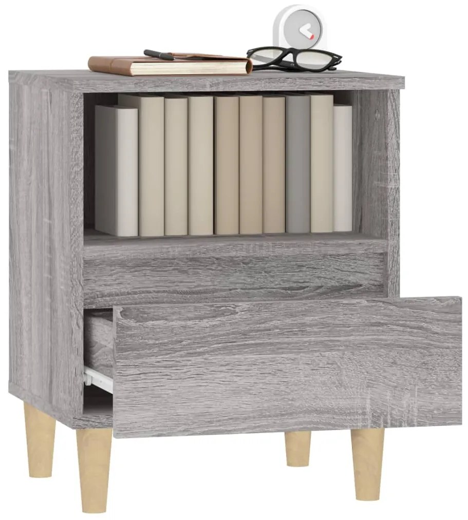 Mesas de cabeceira 2 pcs 40x35x50 cm cinzento sonoma
