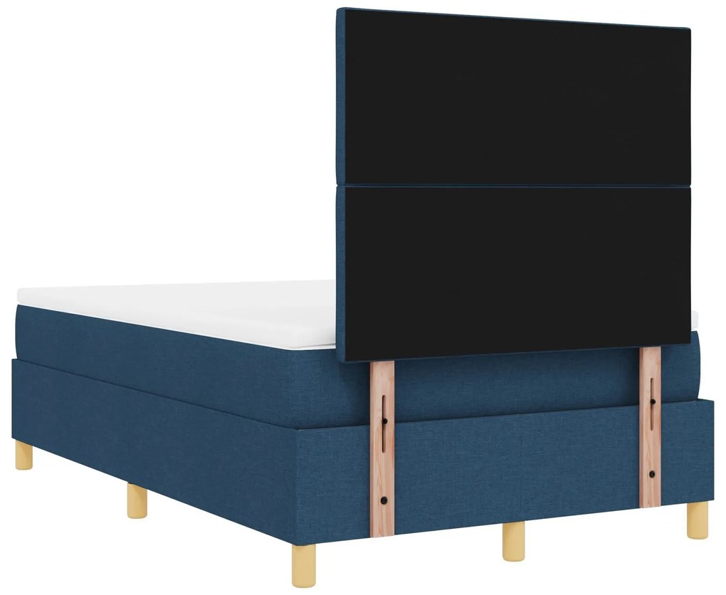 Cama Box com Colchão e LED Azul 120x190 cm Tecido