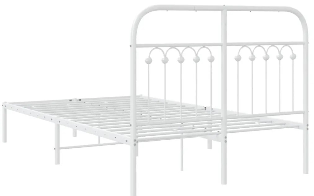 Estrutura de cama com cabeceira 120x200 cm metal branco