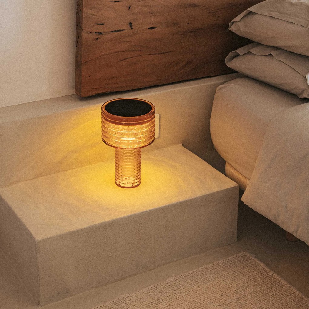 Candeeiro de mesa laranja plástico incluindo LED solar IP44 - Ambar Moderno