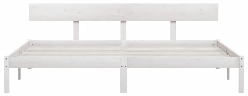 Estrutura de cama super king 180x200 cm pinho maciço branco