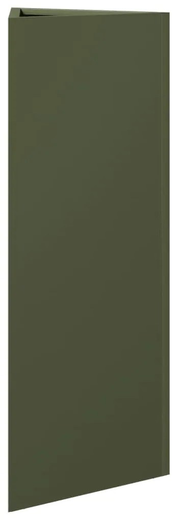 Vaso/floreira triangular 2 pcs 30x26x75 cm aço verde-azeitona