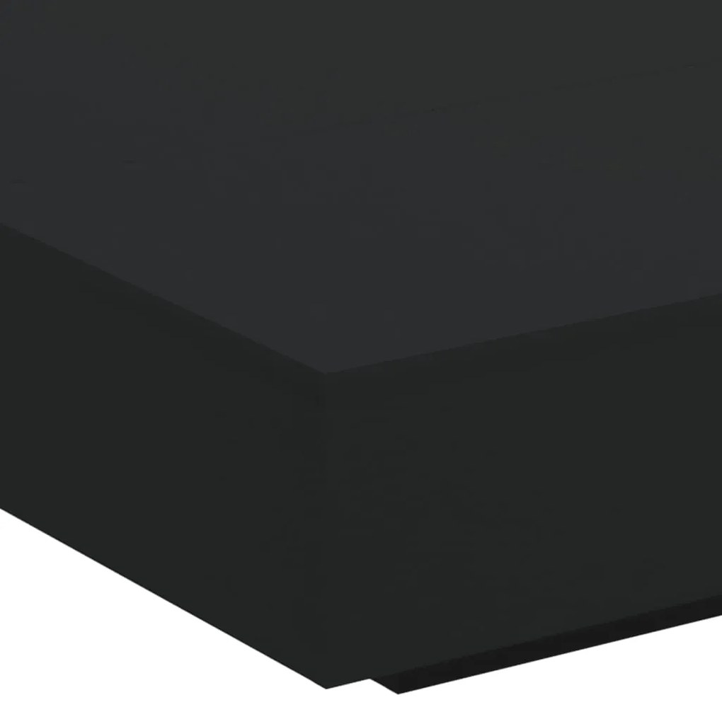 Mesa de centro com luzes LED 100x100x31 cm preto