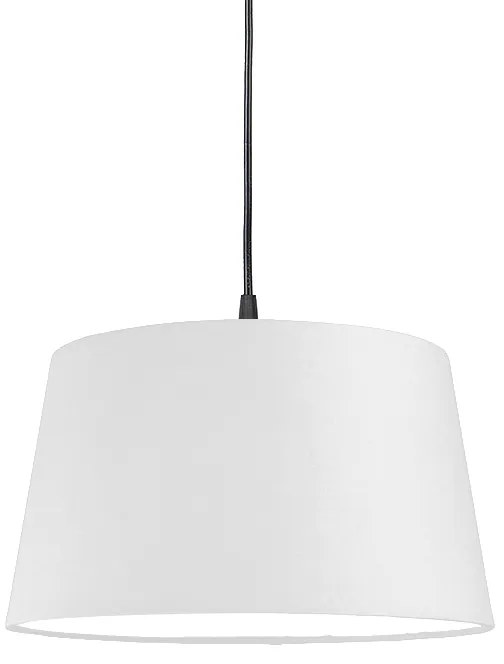 Candeeiro de suspensão moderno preto com cúpula branca 45 cm - Pendant Moderno
