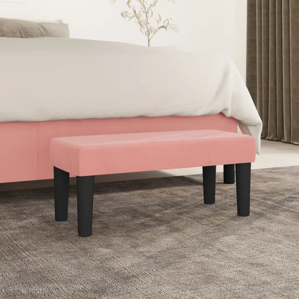 vidaXL Banco 70x30x30 cm veludo rosa