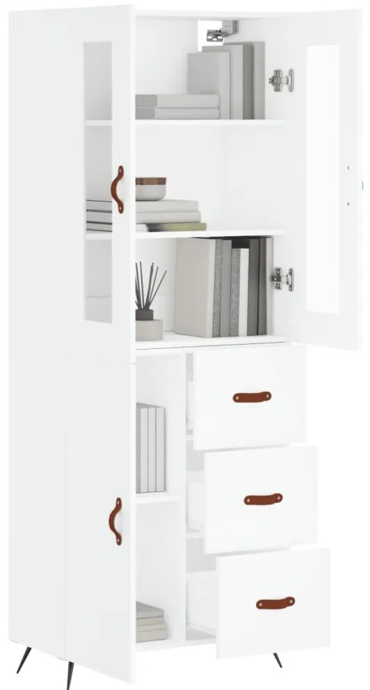 Armário alto 69,5x34x180 cm derivados de madeira branco