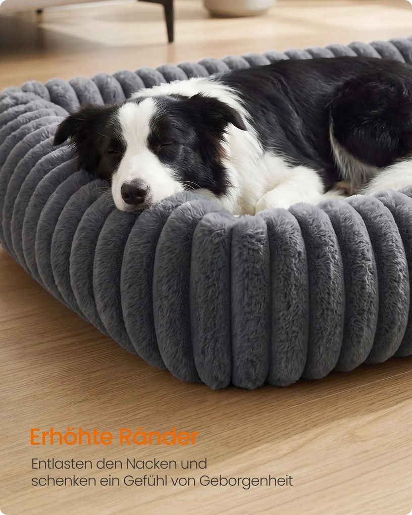 Cama ortopédica grande para cães, 106 x 75 x 20 cm cinzento-chumbo