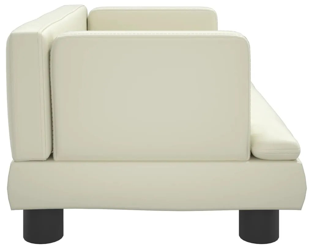 Cama para cães 60x40x30 cm couro artificial cor creme