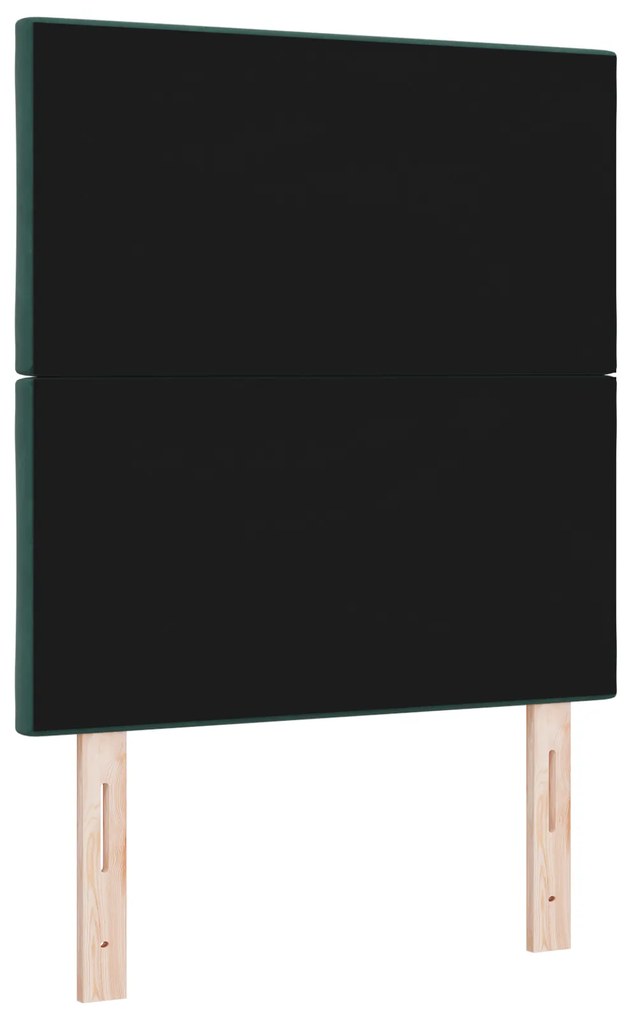 Cabeceira de veludo verde escuro de 80cm com blocos de diamante
