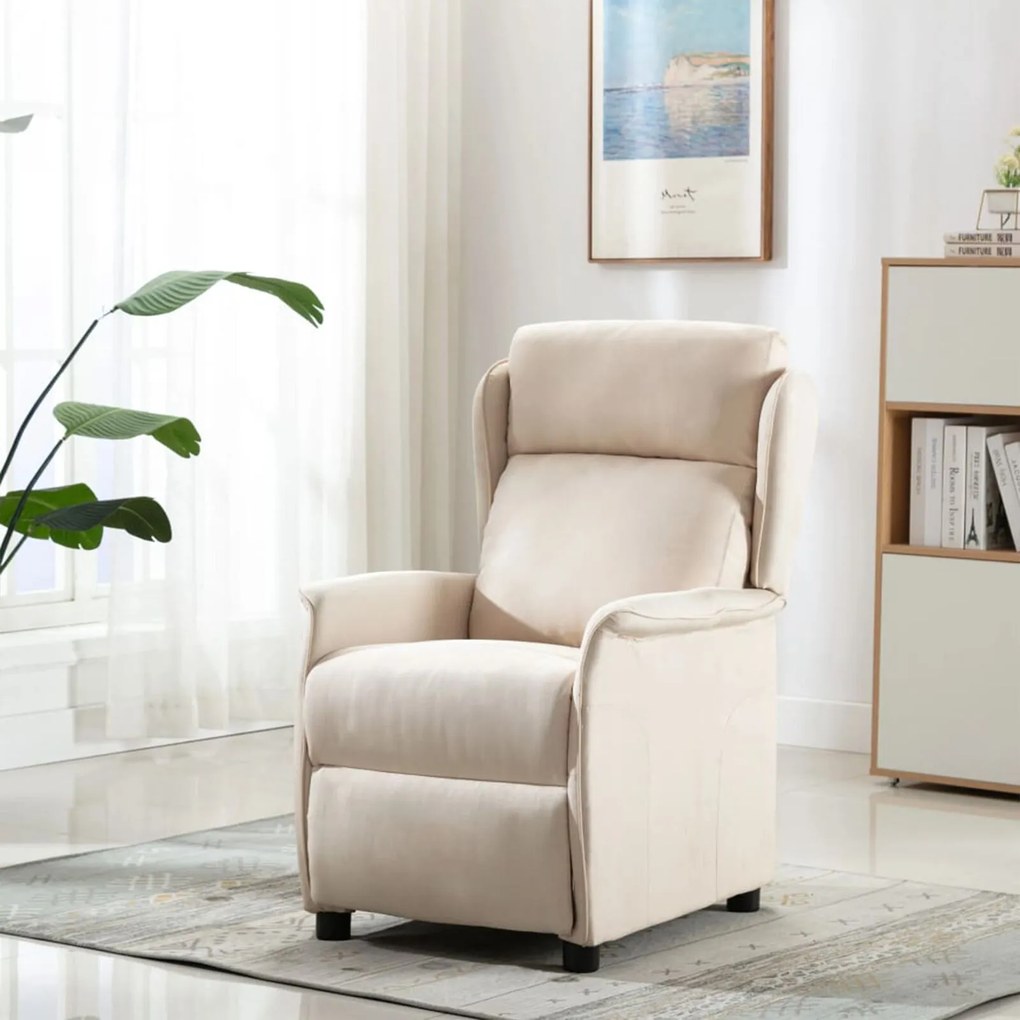 Cadeira Recliner em Tecido Creme