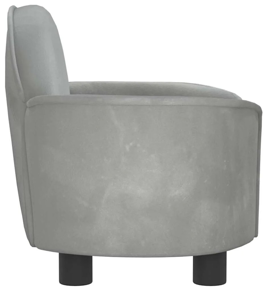 Cama para cães 66x40x45 cm veludo cinzento-claro