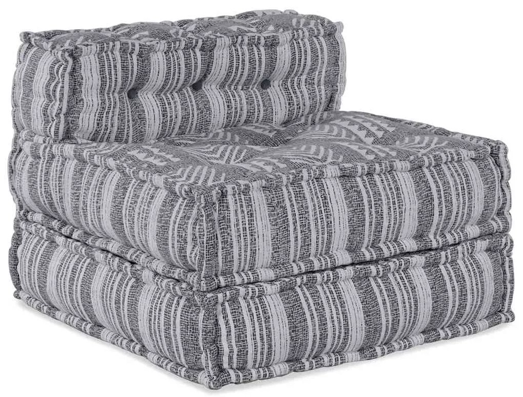 vidaXL Sofá Modular Riscas Manual Cinzeto 70 x 70 x 54 cm tecido