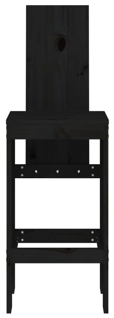 Cadeiras de bar 2 pcs 40x42x120 cm pinho maciço preto