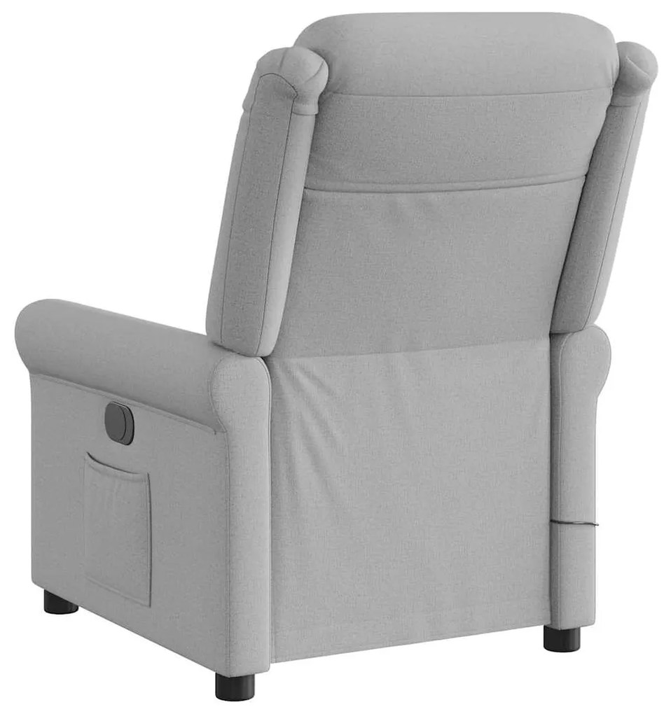 Poltrona massagens reclinável elétrica tecido cinzento-nublado