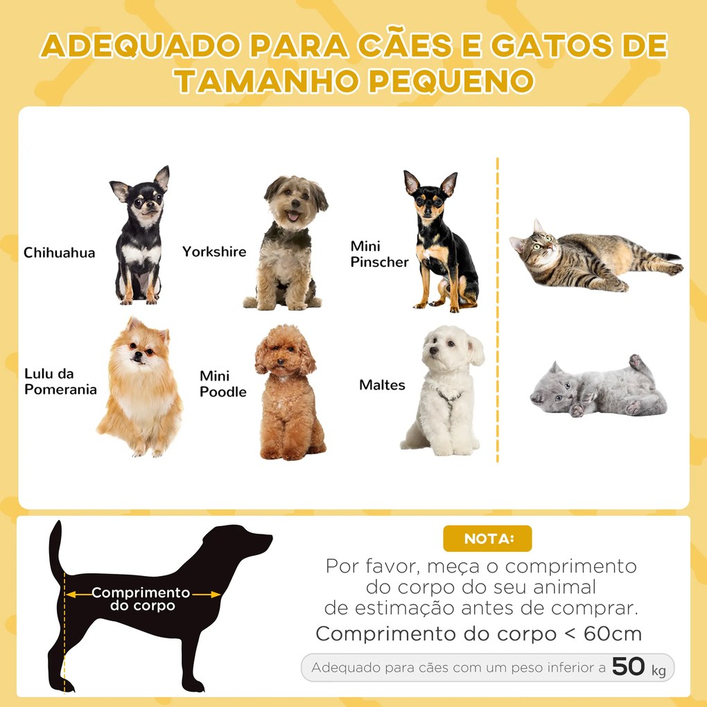 Cama Elevada para Gatos e Cães Miniatura com Almofada Lavável Corda de Seagrass Estrutura de Madeira Ø48x24,5 cm Bege