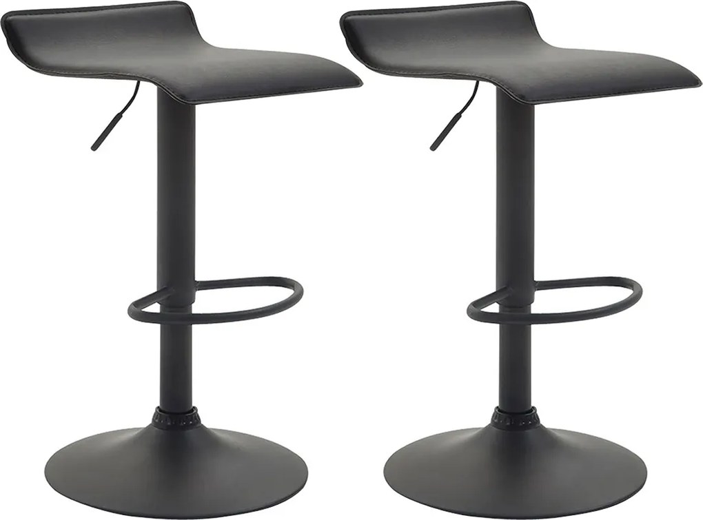 Conjunto de 2 bancos bar Dyn V2 em couro sintético Preto