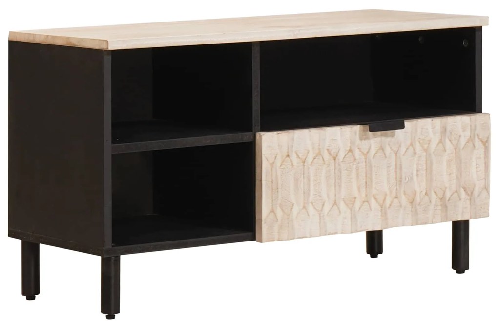 vidaXL Gabinete para TV Acabamento em Wash Branco 80 x 33,5 x 46 cm