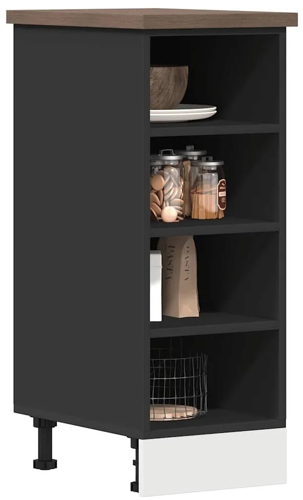 vidaXL Armário inferior “Riga” 30x44,5x81,5 cm contraplacado preto