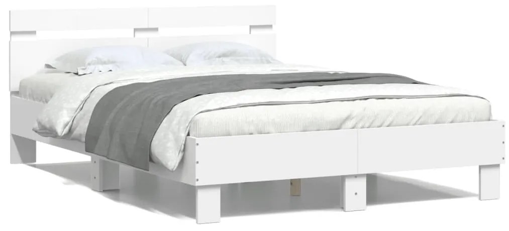 vidaXL Estrutura cama c/ cabeceira 120x200 cm derivados madeira branco
