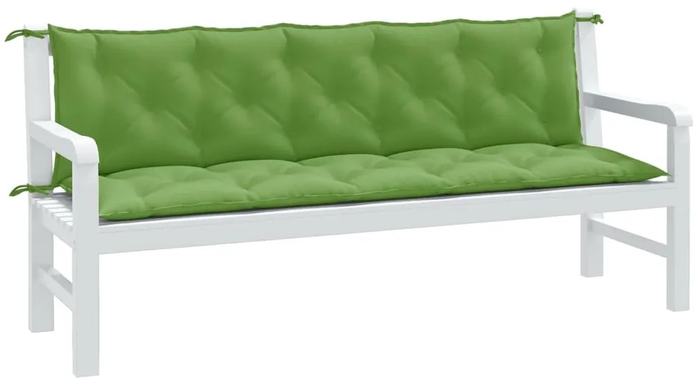 vidaXL Almofadões banco jardim 2pcs 180x50x7 cm mesclado tecido verde