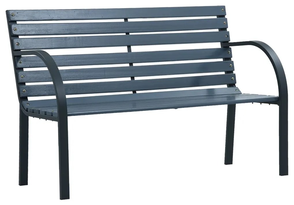 vidaXL Banco de jardim 112 cm madeira de abeto maciça cinzento