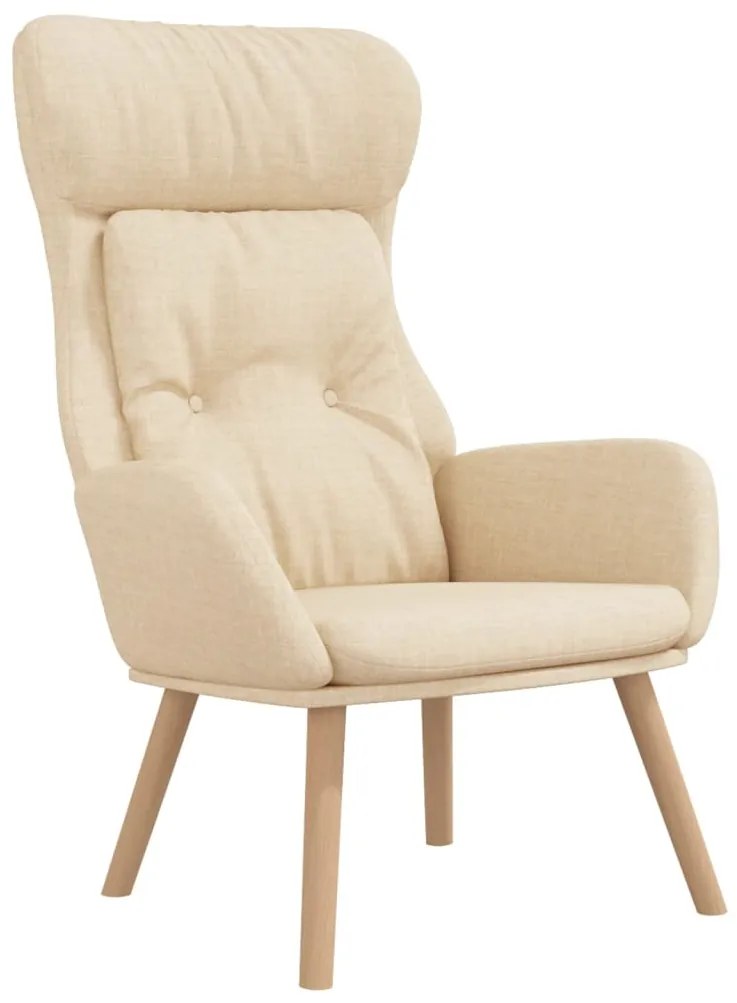 Poltrona Kai de Descanso em Tecido - Cor Creme - Design Nórdico
