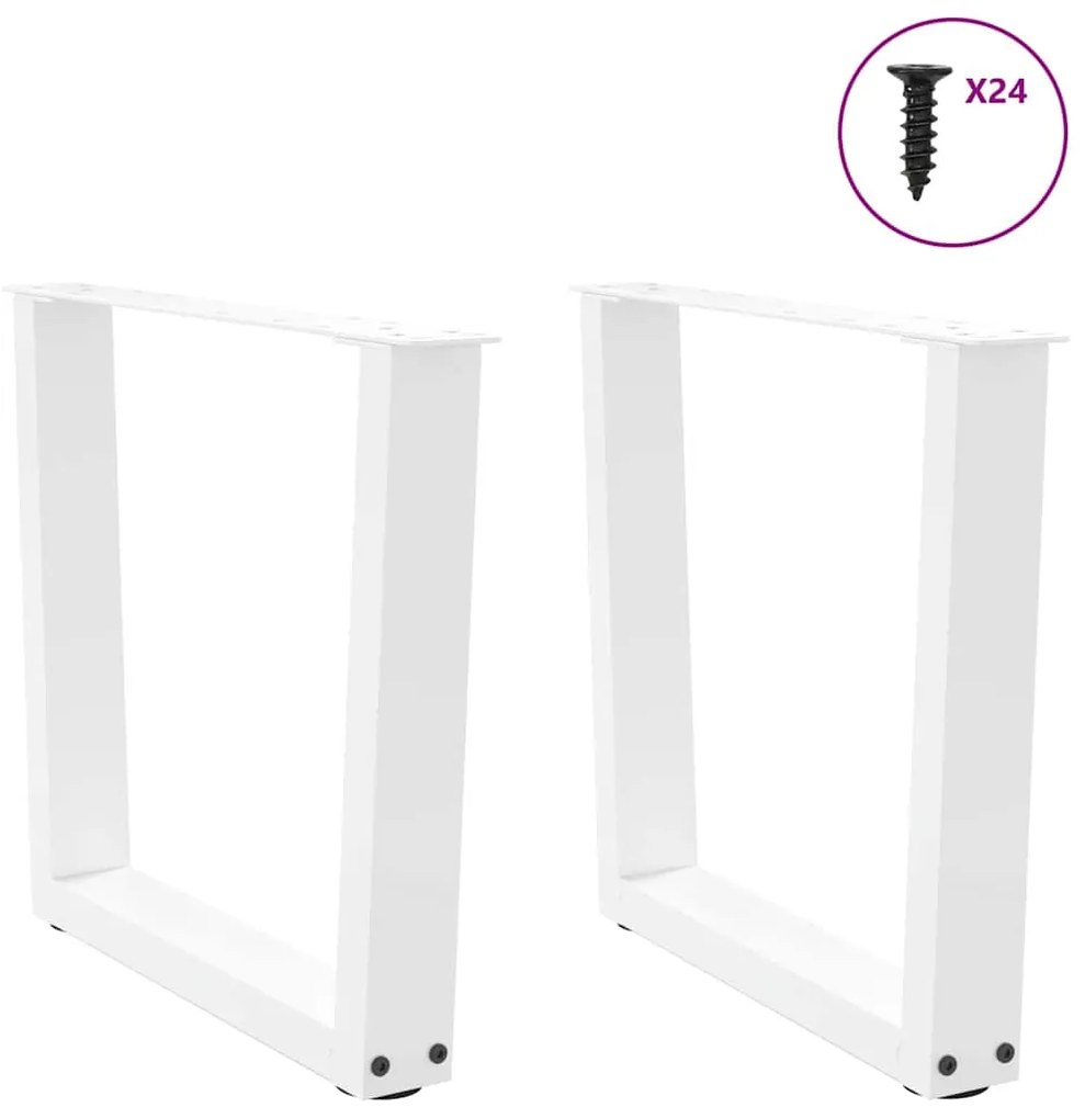 Mesa de jantar pernas 2pcs forma de V 60x(42-43,3)cm aço branco