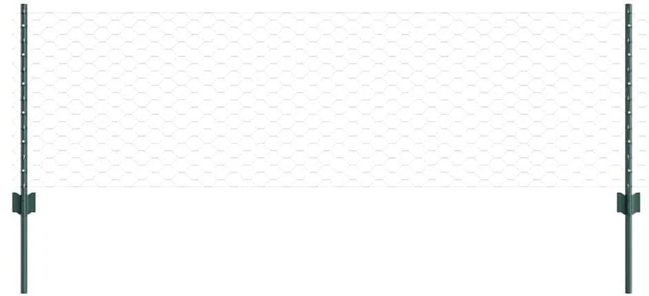 Postes para Cerca vidaXL 11 pcs U-Channel Verde 60 cm Aço
