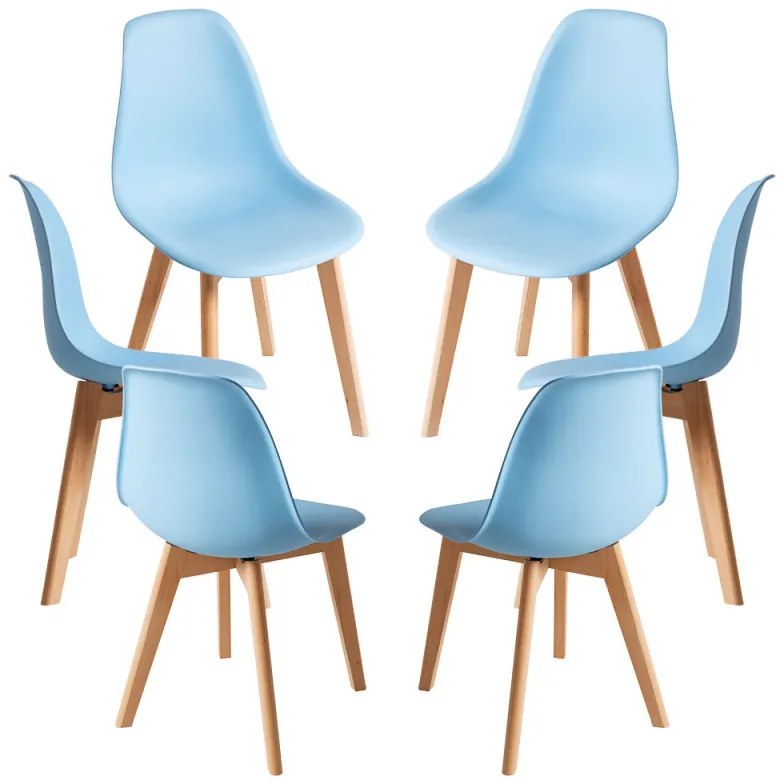 Pack 6 Cadeiras Kelen - Azul claro