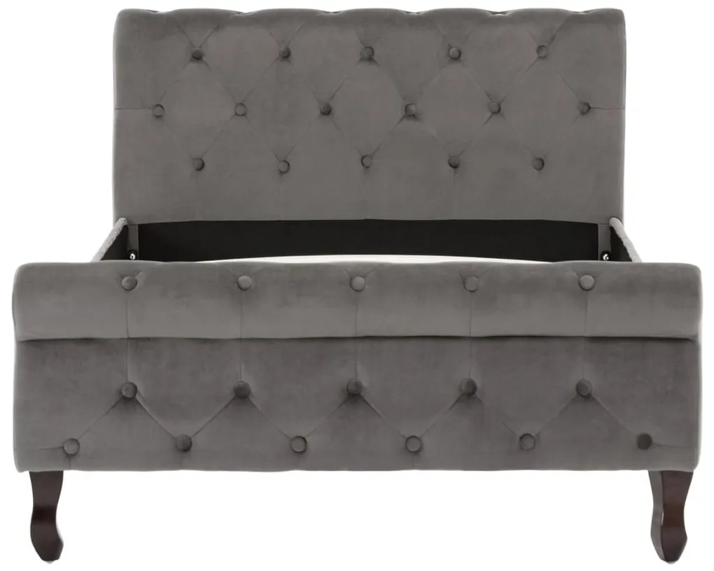 Estrutura de cama 100x200 cm veludo cinzento