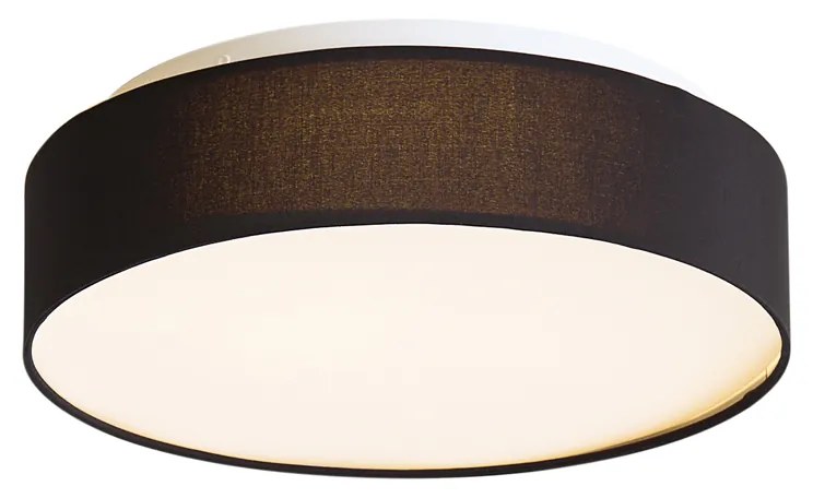 Plafon Inteligente Preto 35cm incl. LED e Controlo Remoto - Flat Drum