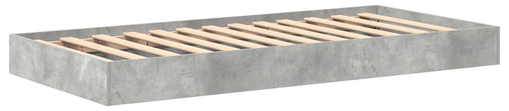 Cama com Estante Cinza Concreto 100x200 cm Madeira Engenheirada