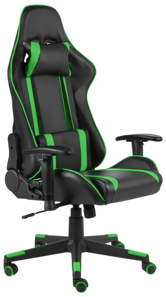 20480 vidaXL Cadeira de gaming giratória PVC verde