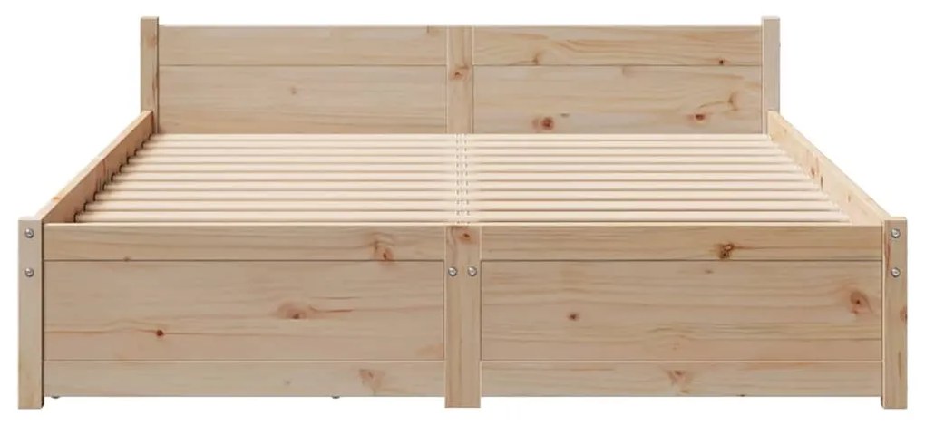 Cama sem colchão 140x190 cm madeira de pinho maciça