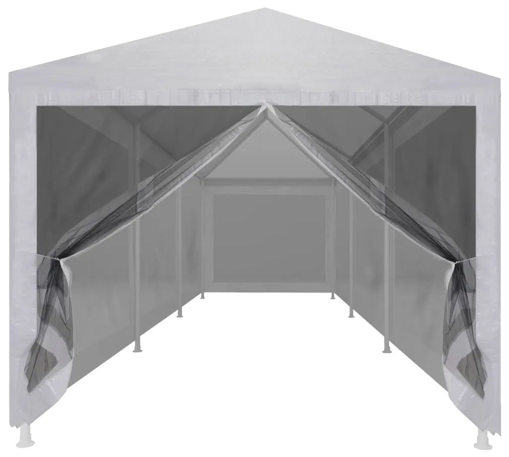 Tenda para festas com 8 paredes laterais em rede 9x3 m