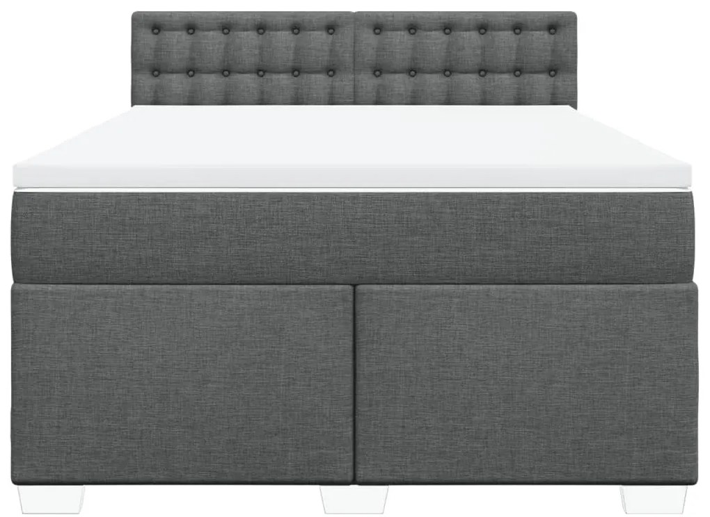 Cama com molas/colchão 140x200 cm tecido cinzento-escuro