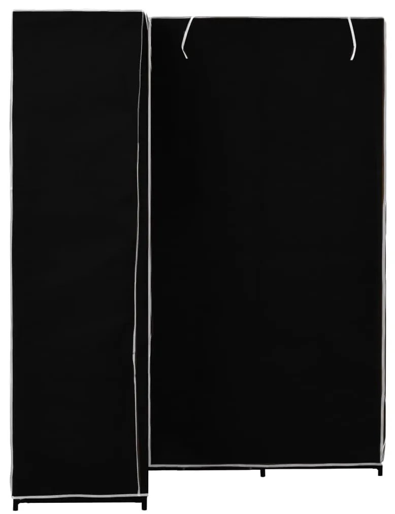 Roupeiro de canto 130x87x169 cm preto