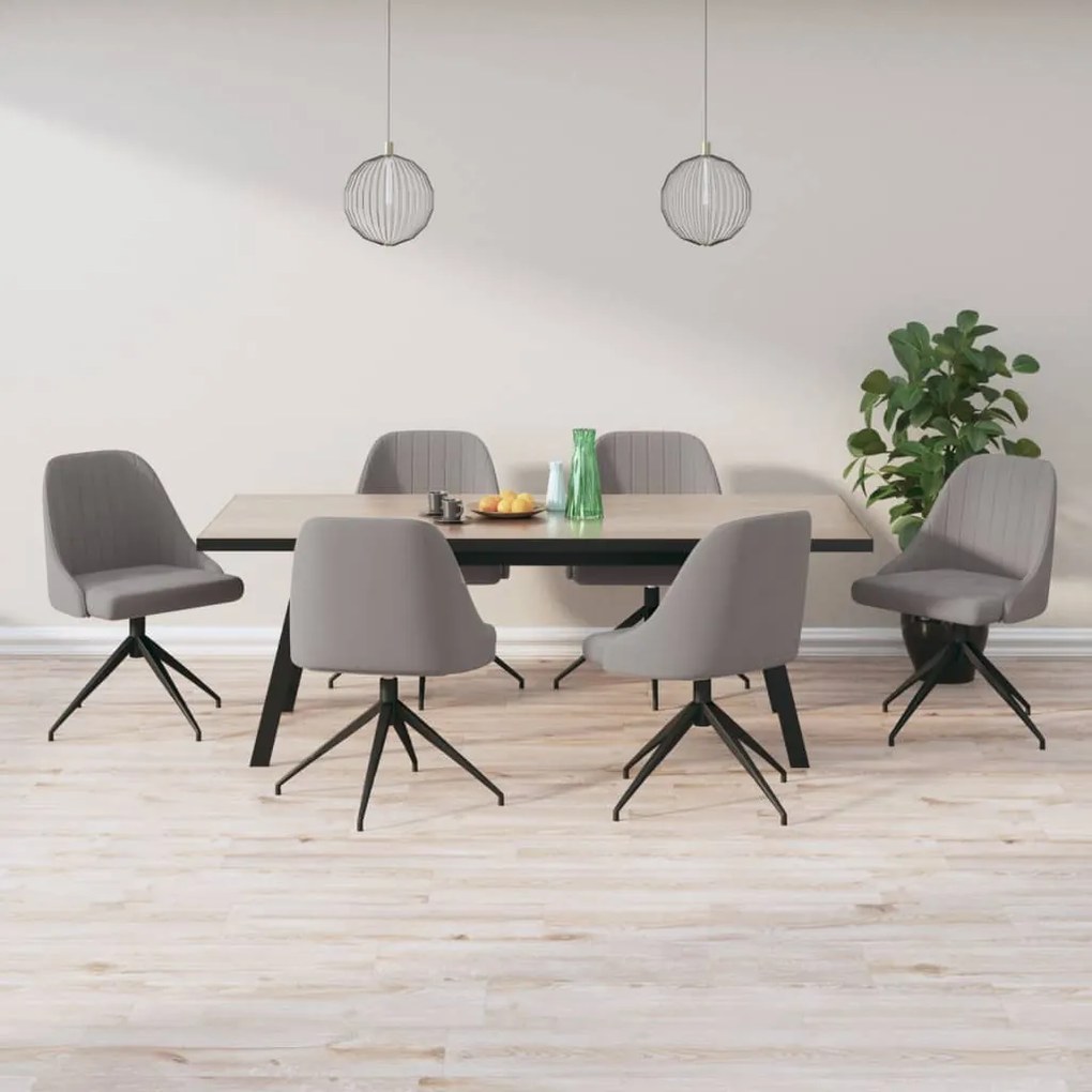 vidaXL Cadeiras de jantar 6 pcs veludo cinzento-claro