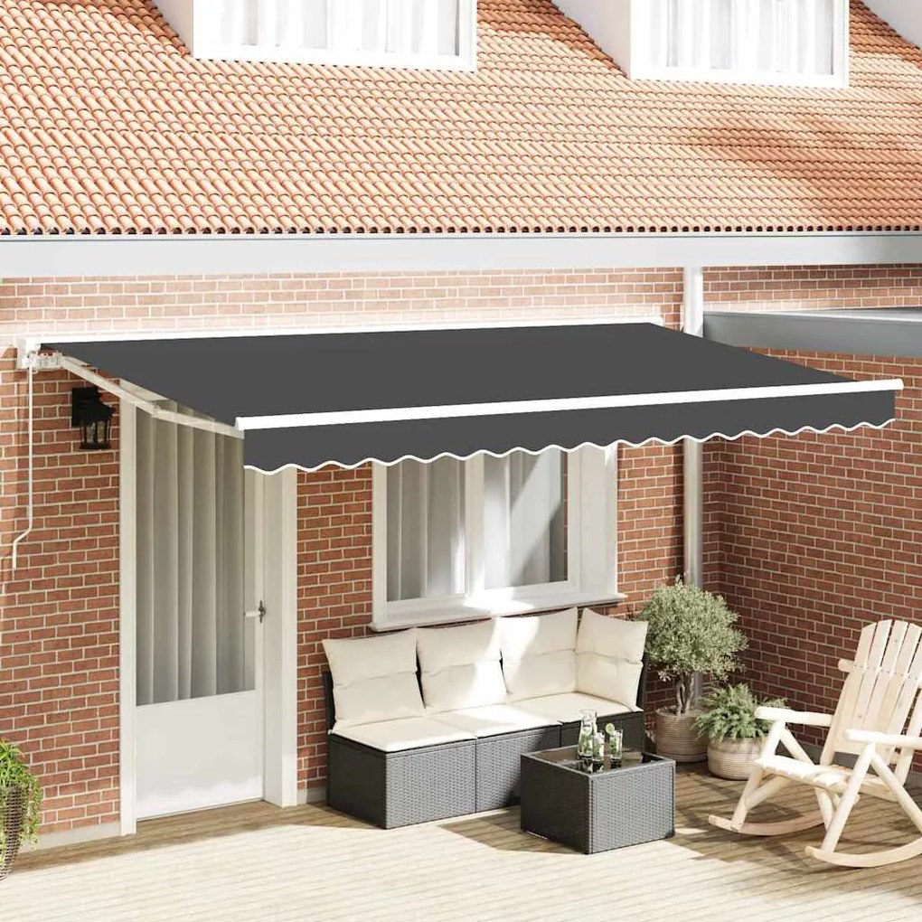 vidaXL Tecido de substituição para toldo para estrutura de 4x2 m Antracite