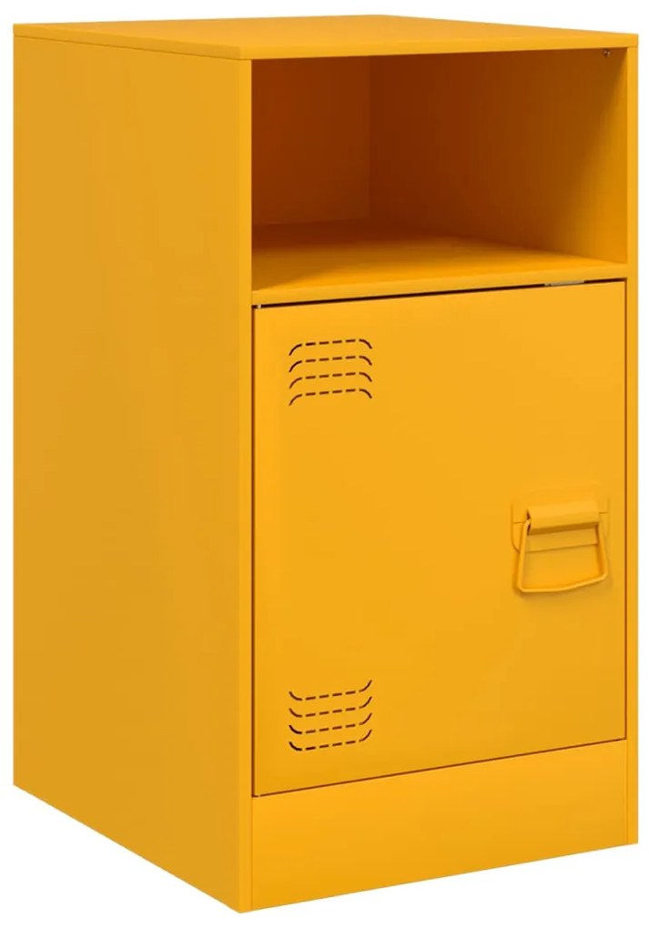 Mesas de cabeceira 2 pcs 34,5x39x62 cm aço amarelo mostarda