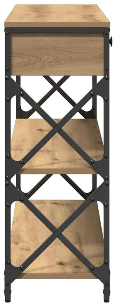 Mesa de Console vidaXL Carvalho Artesanal 100x28x75 cm Madeira Engenhe