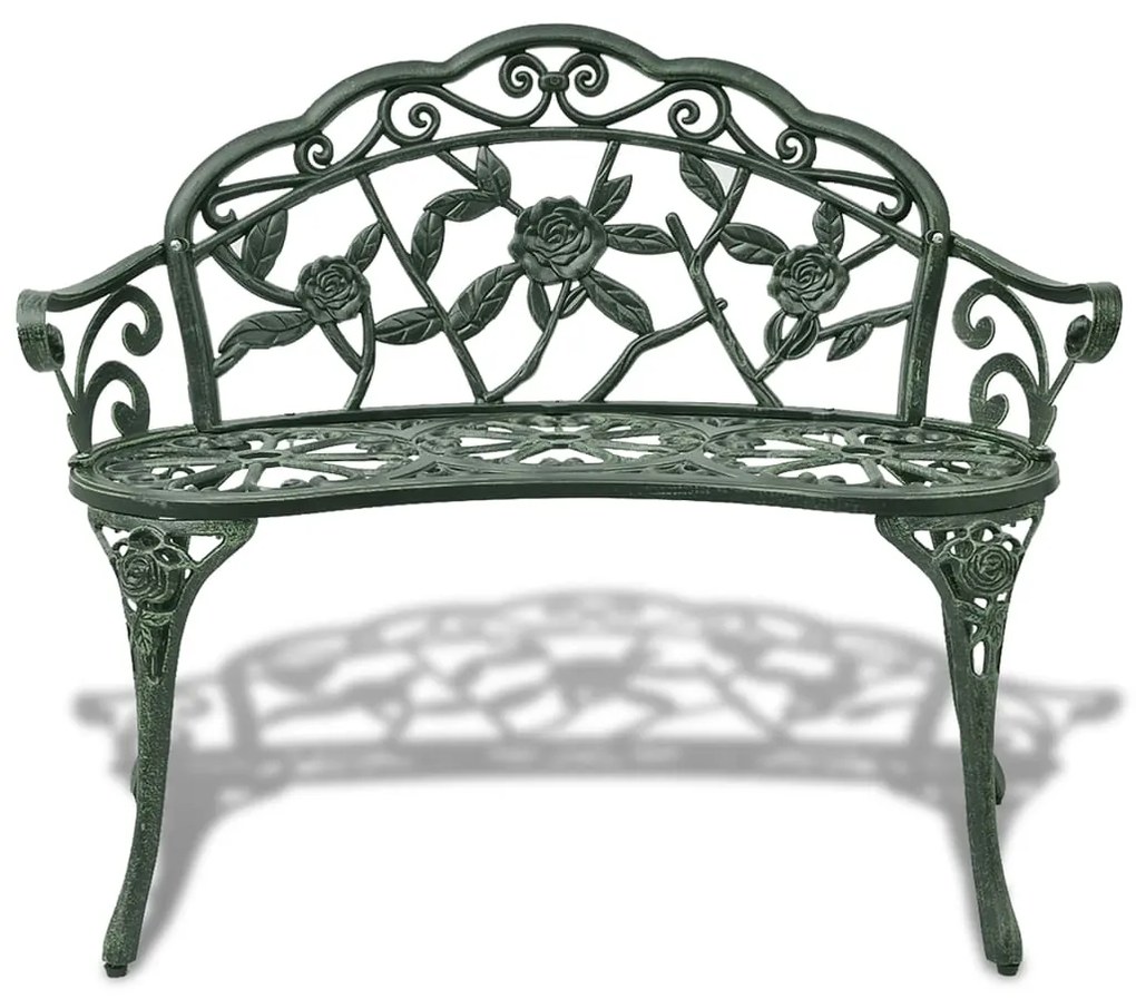 Banco de jardim 100 cm alumínio fundido verde