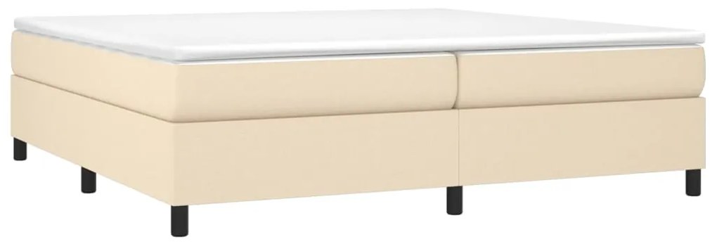 Cama com molas/colchão 200x200 cm tecido cor creme