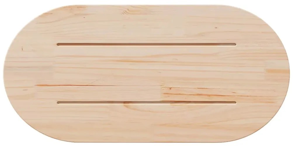 Tampo de mesa oval 90x45x2,5 cm madeira de pinho maciça branco