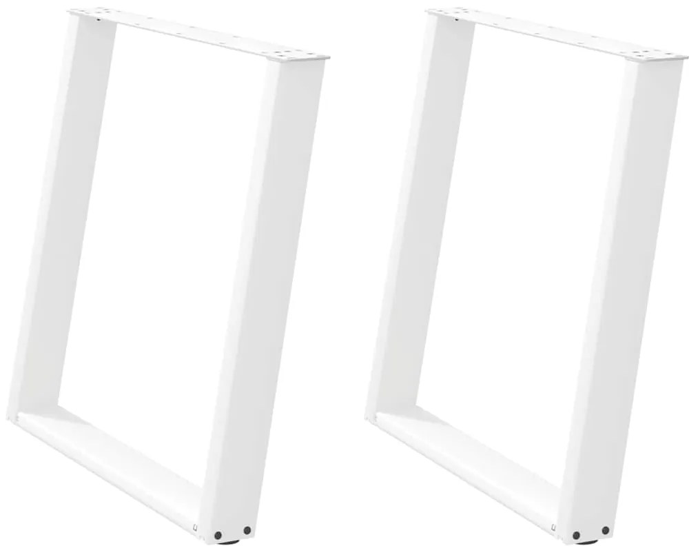 Pernas p/ mesa de jantar 2 pcs forma U 70x(72-73) cm aço branco